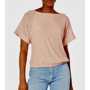 Trina Turk Pink Sequin Blouse NWT